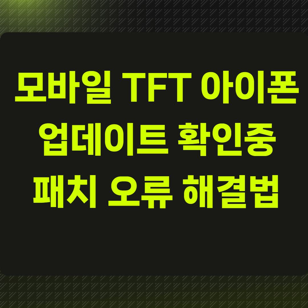 모바일 TFT 아이폰 업데이트 확인중 멈춤?