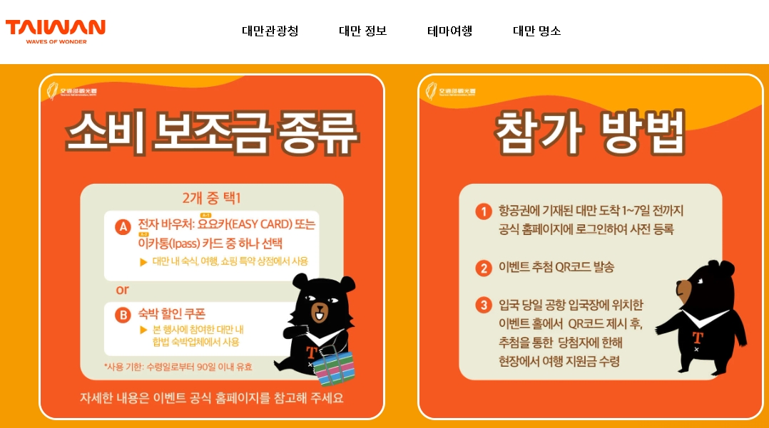2025 대만여행지원금 신청