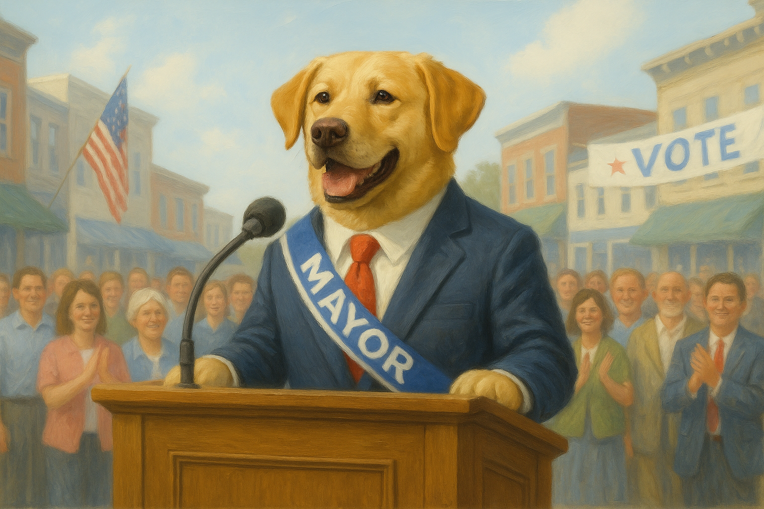 시장 선거에 출마한 강아지 맥스