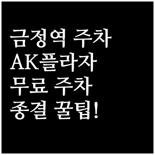 금정역 주차 걱정 끝내는 AK플라자 ..