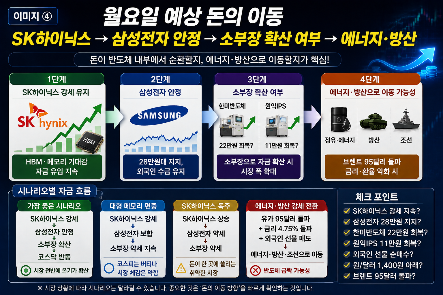 월요일 한국 증시 반도체 소부장 자금 이동 전망