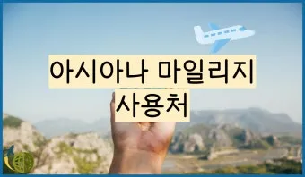 아시아나 마일리지 사용방법과 활용 팁_19