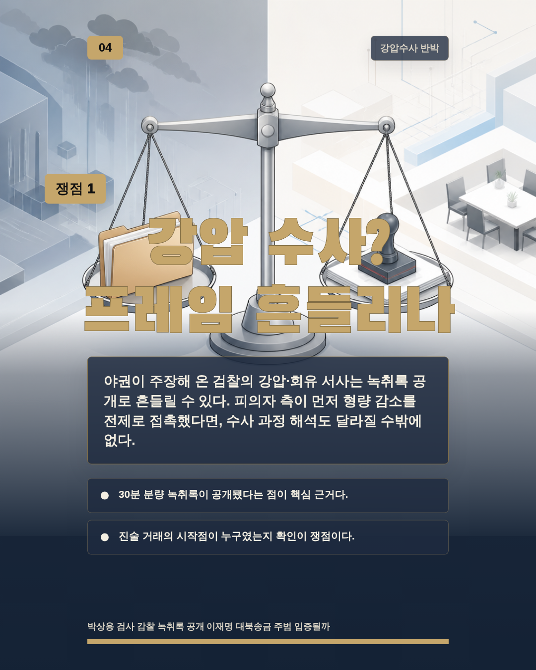 강압 수사? 프레임 흔들리나