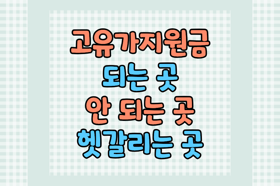 고유가피해지원금 사용처, 되는 곳과 안 되는 곳 한 번에 정리