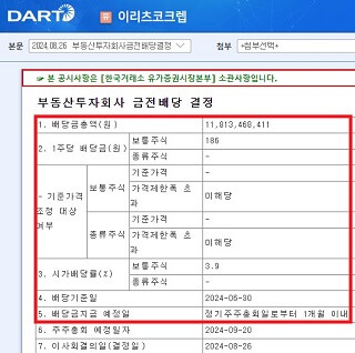 이리츠코크렙리츠-2024년-상반기-배당금
