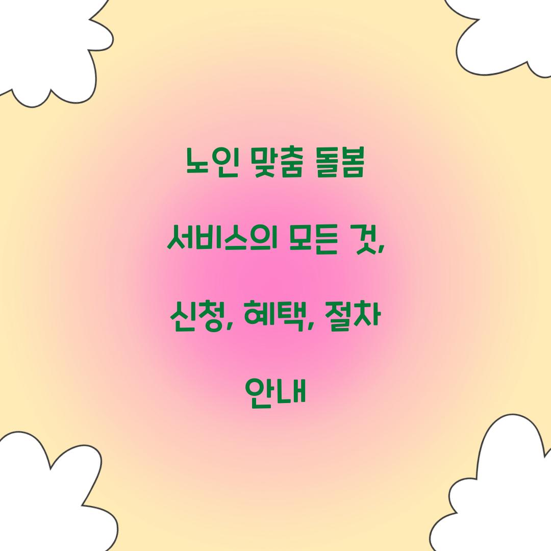 노인 맞춤 돌봄 서비스