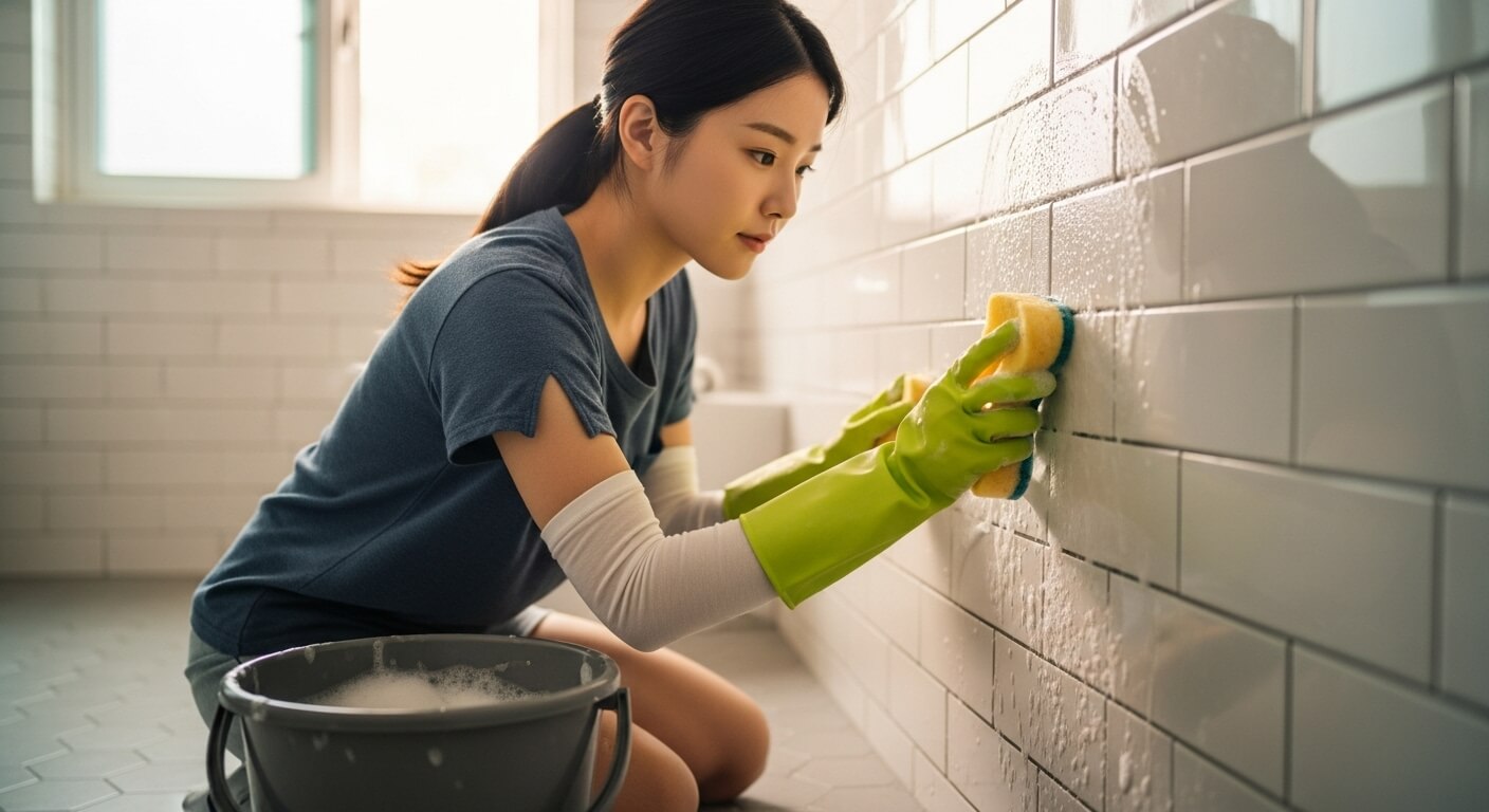 욕실 타일 곰팡이 제거법