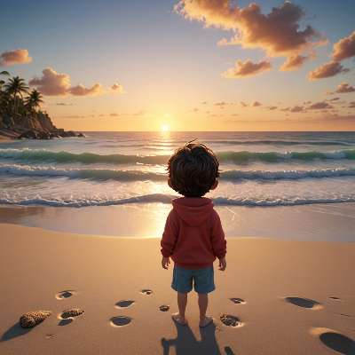 해돋이를 하고 있는 남자