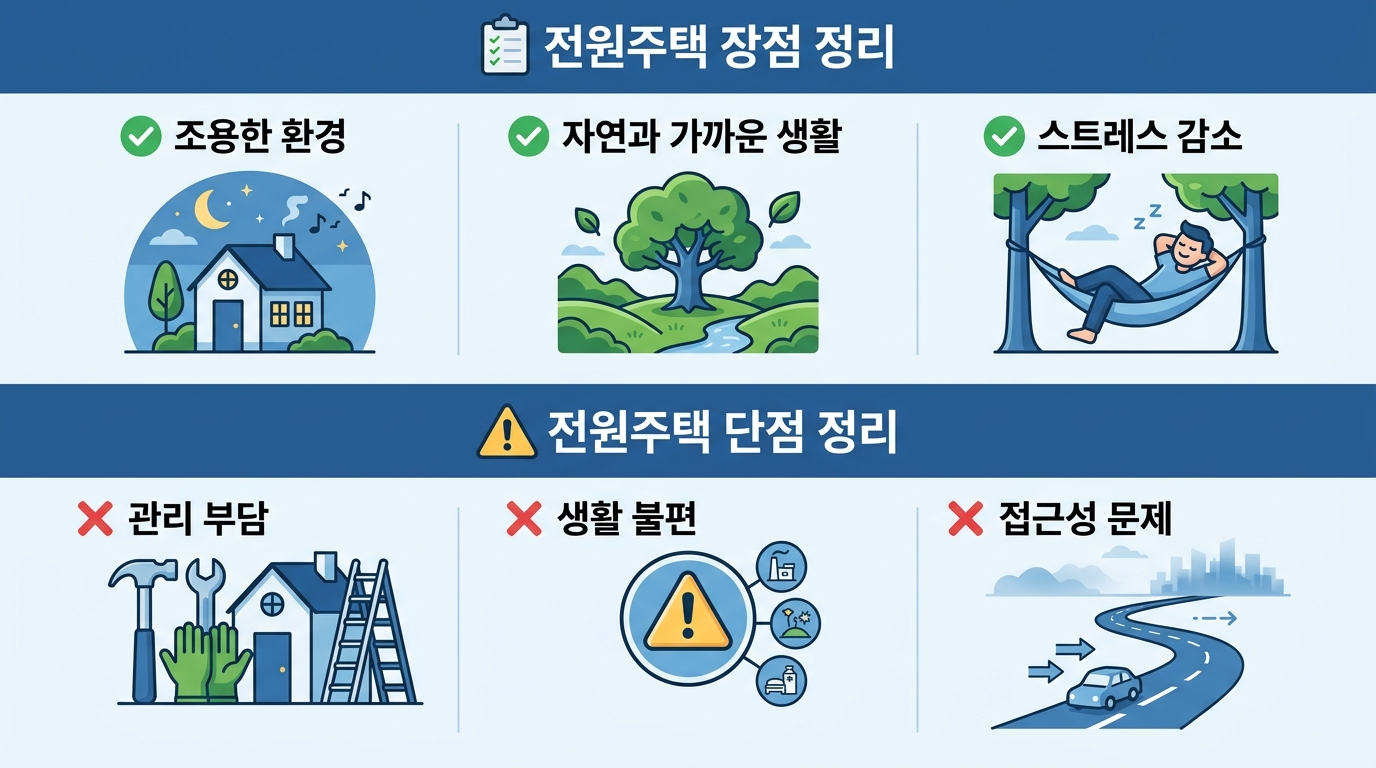 전원주택의 장점과 단점 정리
