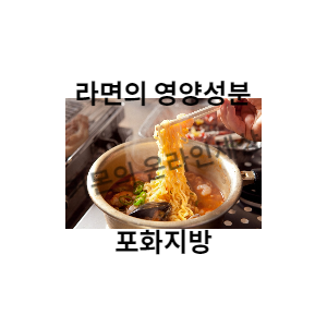 라면의 영양성분