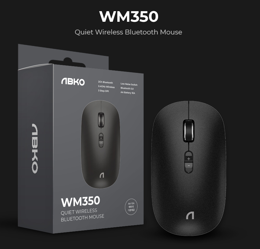 ABKO WM350 저소음 무선 블루투스 마우스