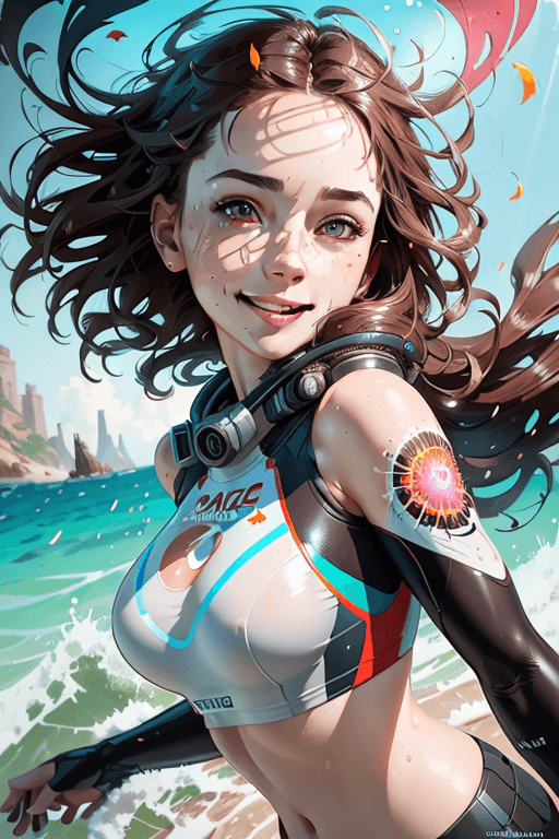 Playground AI로 생성한 그림(1) - 물 속의 소녀