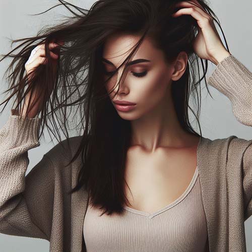 영양결핍-가늘어진-머리카락-여성