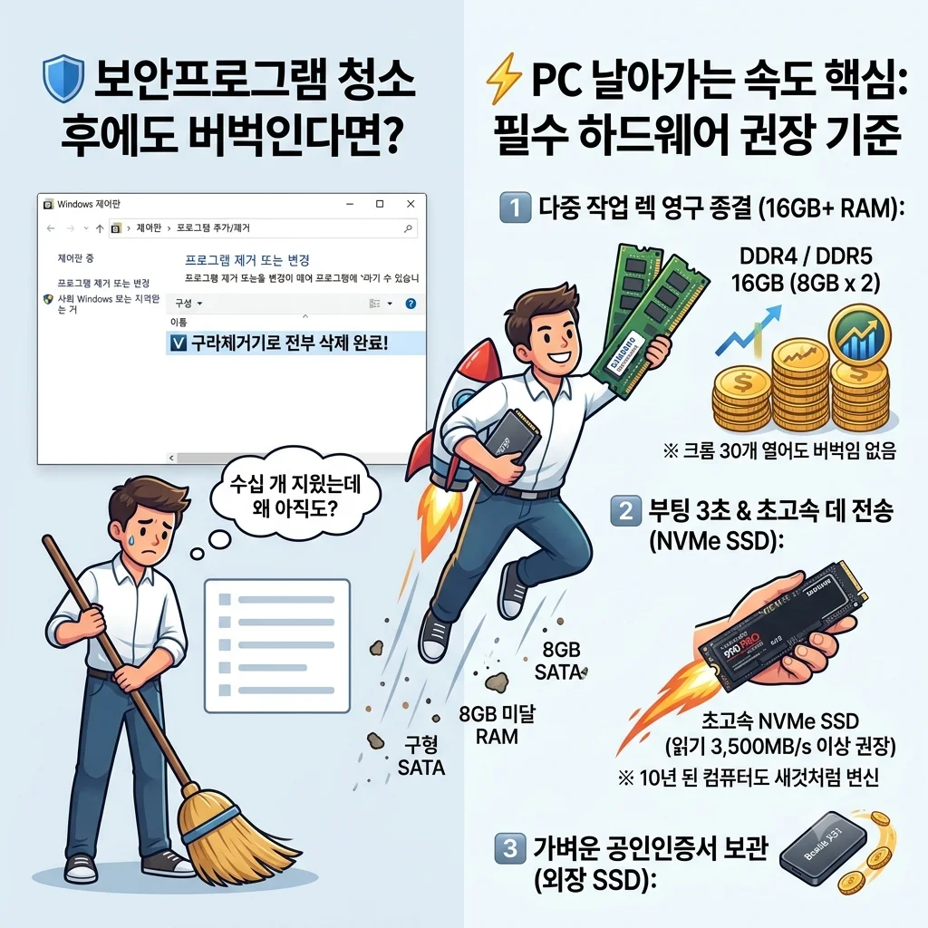 컴퓨터 멀티태스킹 렉 방지 및 속도 향상을 위한 RAM 메모리 및 NVMe SSD 추천