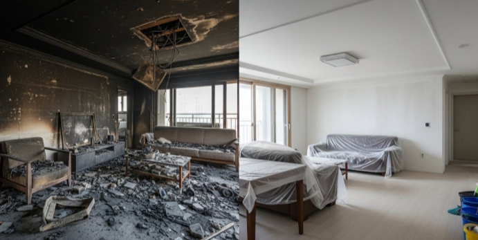 화재청소 후 복구중