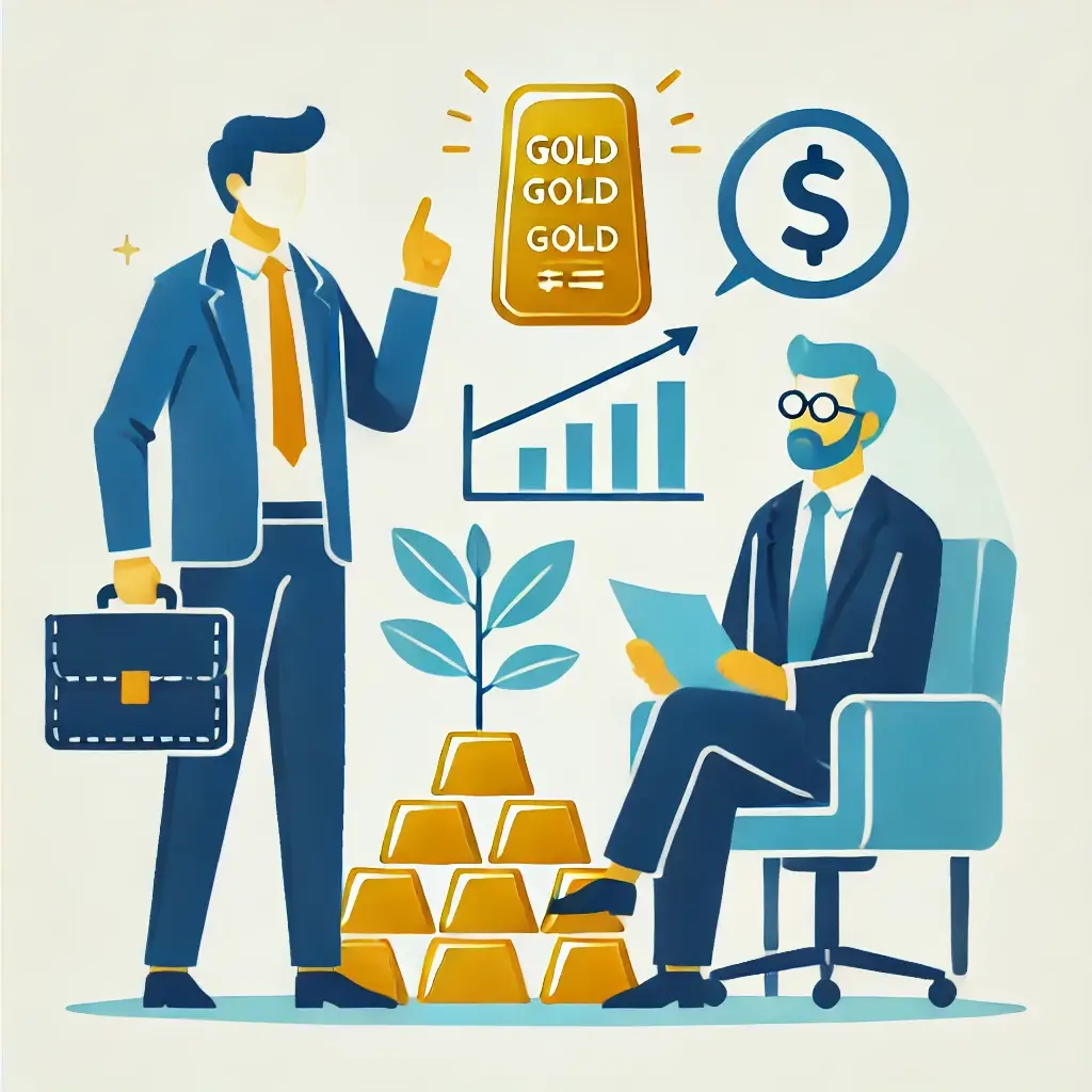 금 투자 전략을 상담 중인 자산가