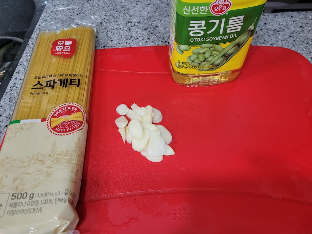 식용유 오일파스타 기본 재료