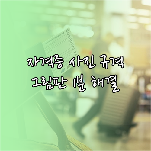 국가기술자격증 사진 규격과 그림판 수..