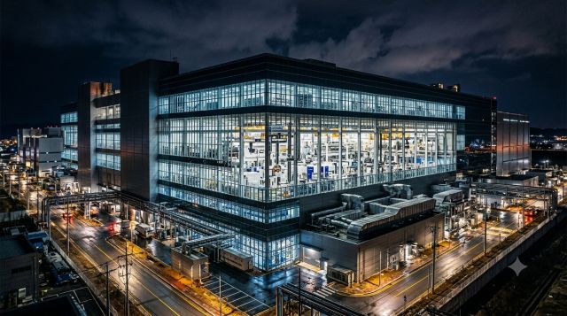 SK하이닉스 54조원 투자와 AI 반도체 생산 확대를 보여주는 대형 반도체 공장, AI 생성 컨셉 이미지
