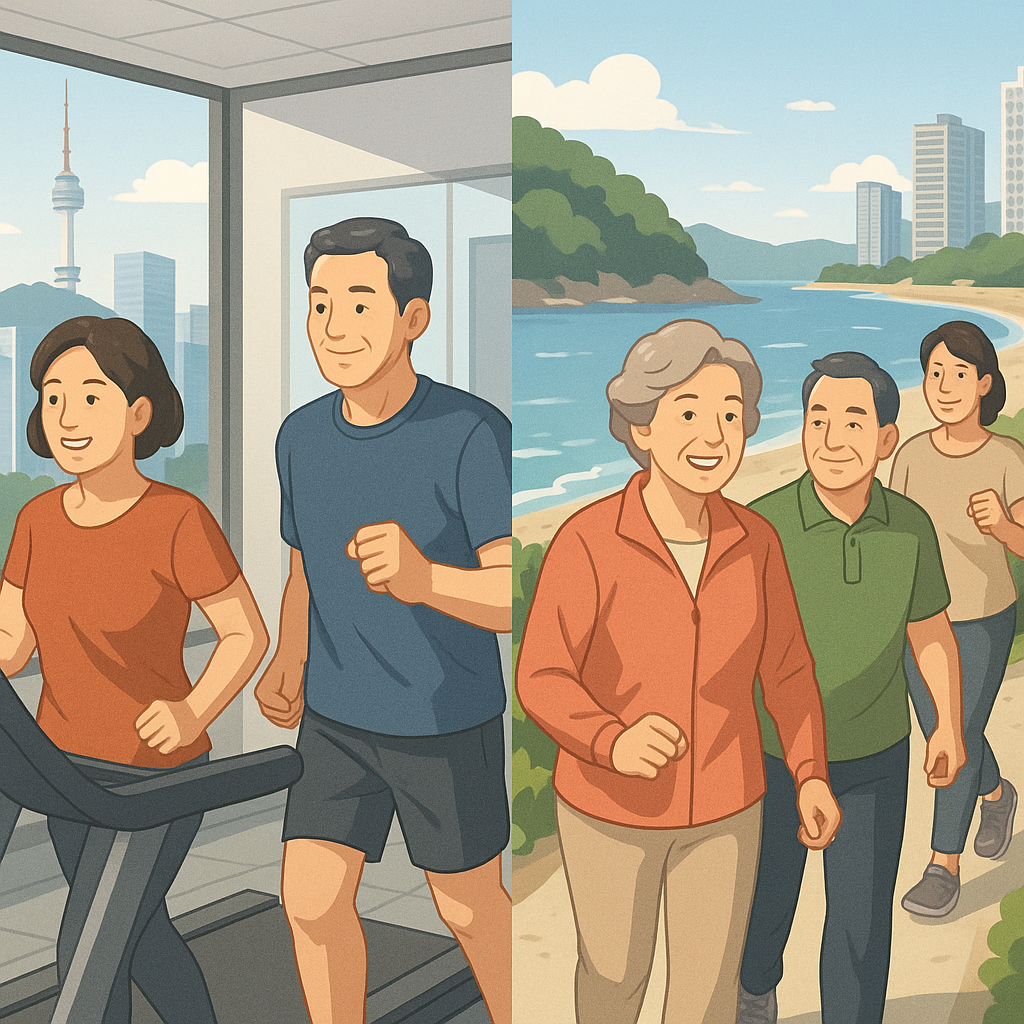 서울 vs 부산 중년 피트니스 문화 차이 (헬스장, 걷기모임, 커뮤니티)