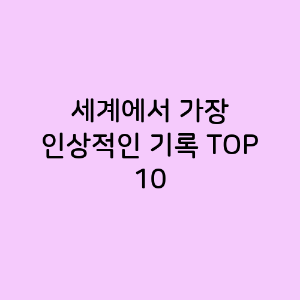 세계에서 가장 인상적인 기록 TOP 10