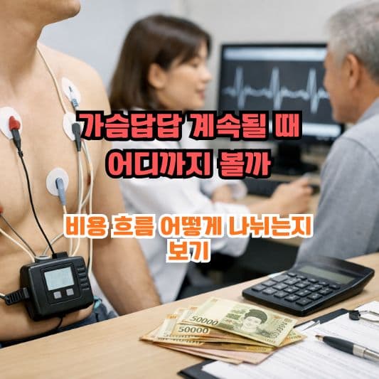 24시간 심전도 검사 비용과 검사 흐름을 확인하는 장면