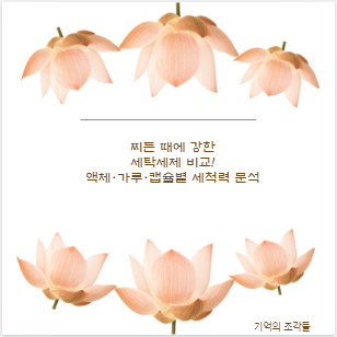 찌든 때에 강한 세탁세제 뭐가 진짜 다를까?