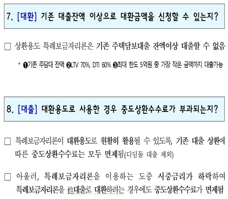 특례보금자리론 궁금한 점