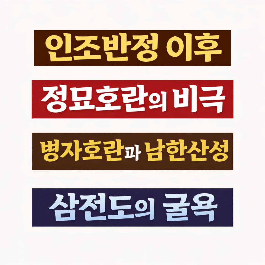 인조반정 이후 (정묘호란, 병자호란, 삼전도굴욕)