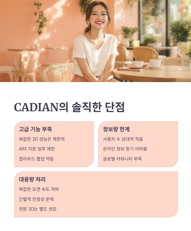 CADIAN의 솔직한 단점과 개선 필요 사항