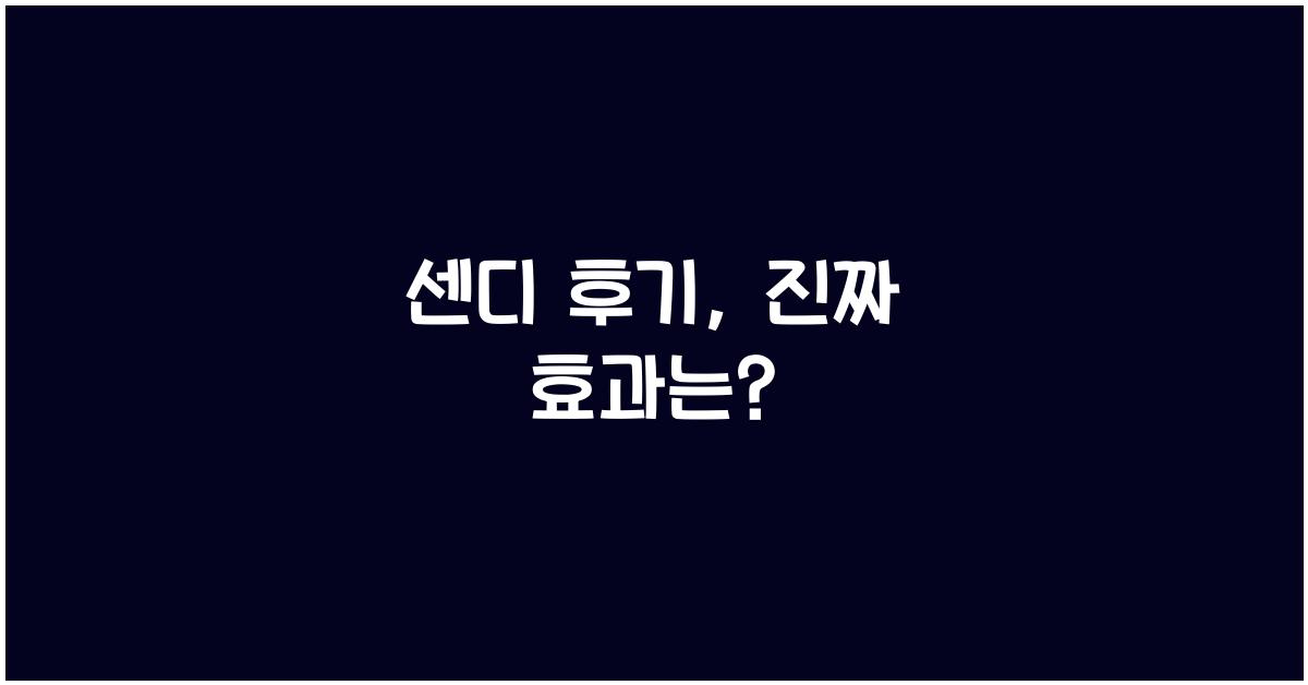 센디 후기