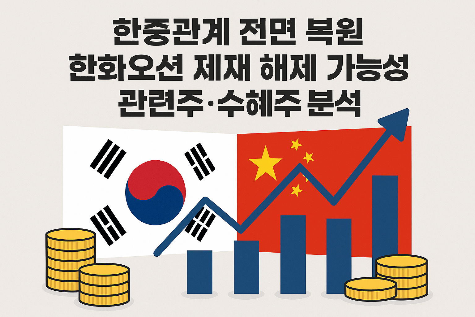 한중관계 전면 복원, 한화오션 제재 해제 가능성, 관련주, 수혜주 분석