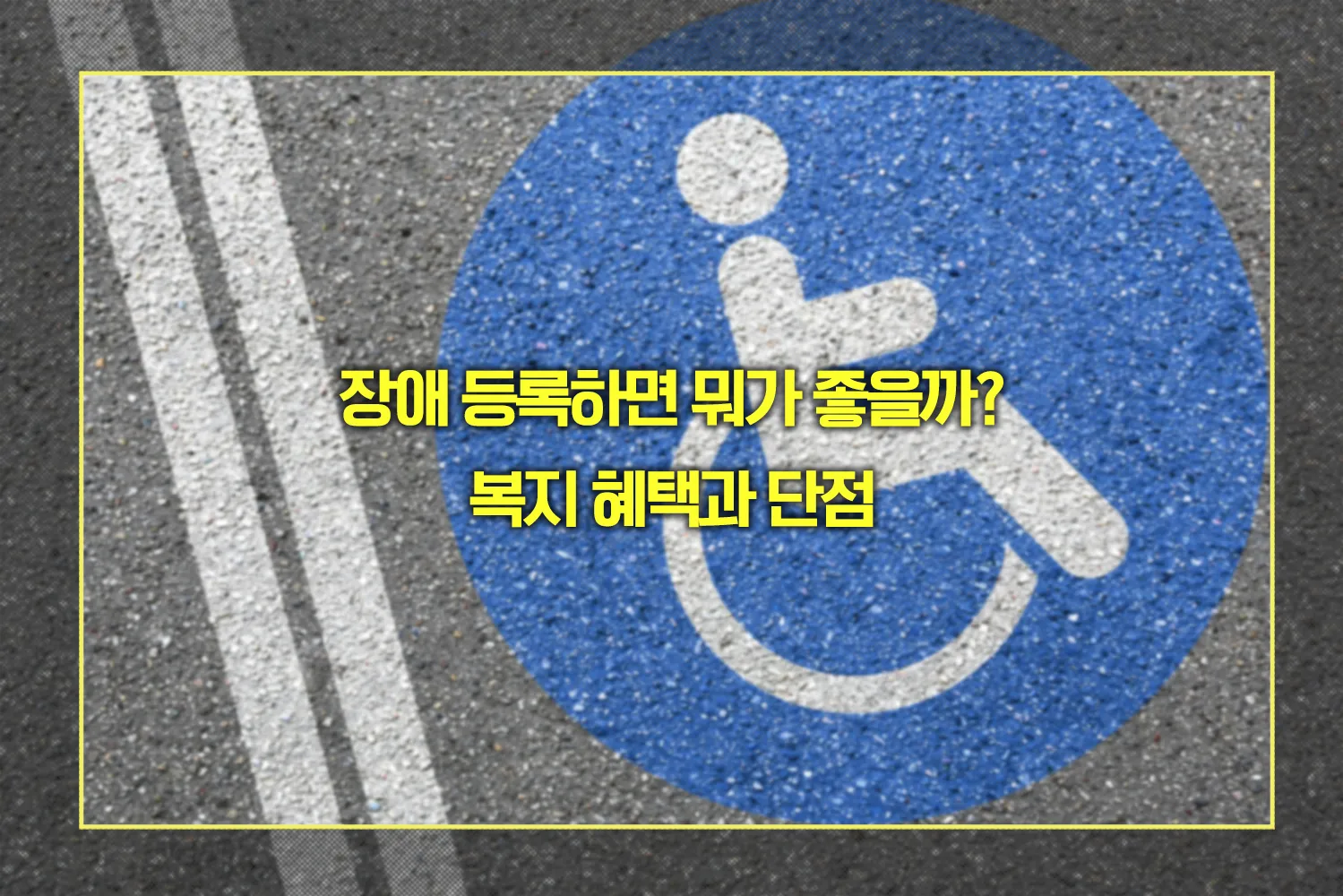 장애 복지 혜택과 단점