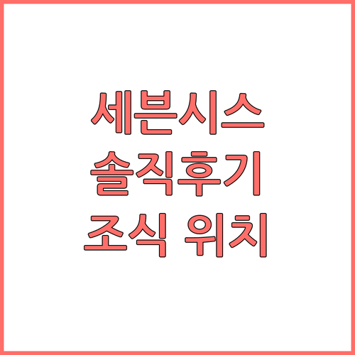 세븐 시스 호텔 투숙객 생생 후기 조