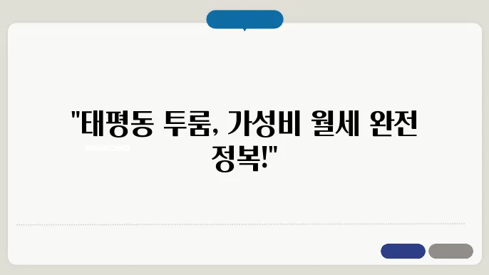 전북도 전주시 완산구 태평동 투룸 월세 시세, 가격비교