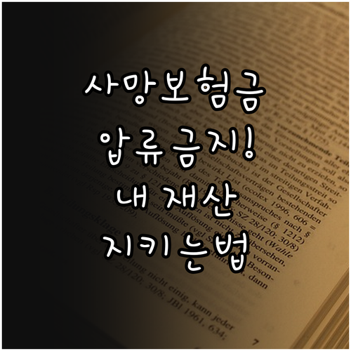 사망보험금 압류 금지 기준과 상속인 ..