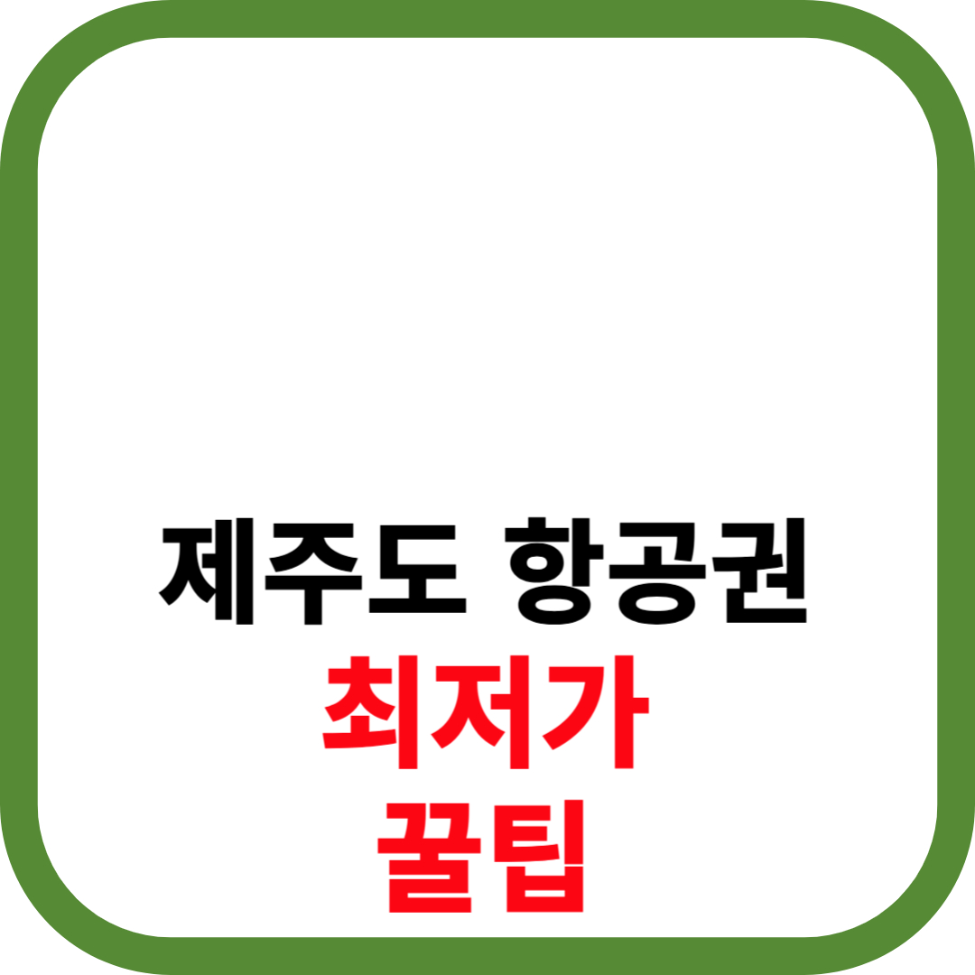 제주도 항공권 최저가 꿀팁