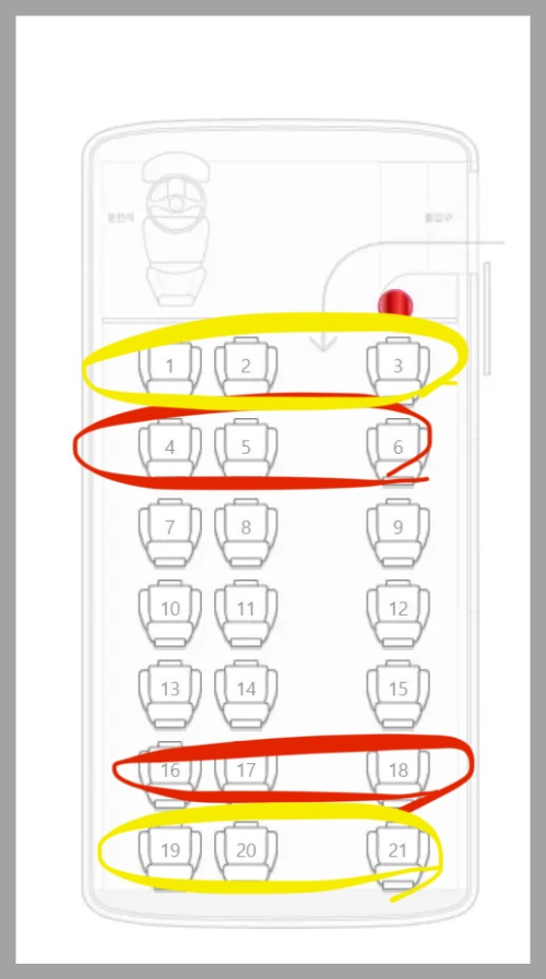 프리미엄 고속버스 명당, 프리미엄 고속버스 좌석, USB충전기, 미러링, 버튼, 와이파이 1