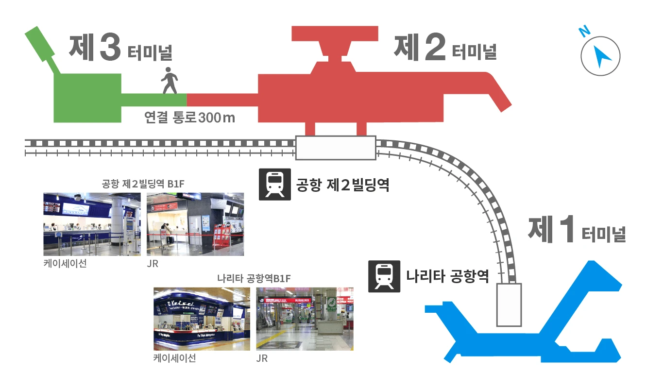 나리타 공항의 터미널과 영업시간