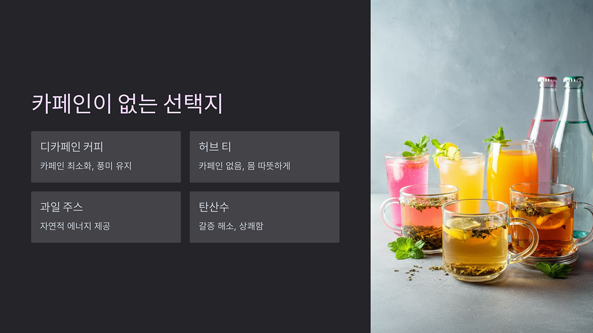 카페인이 없는 선택지
