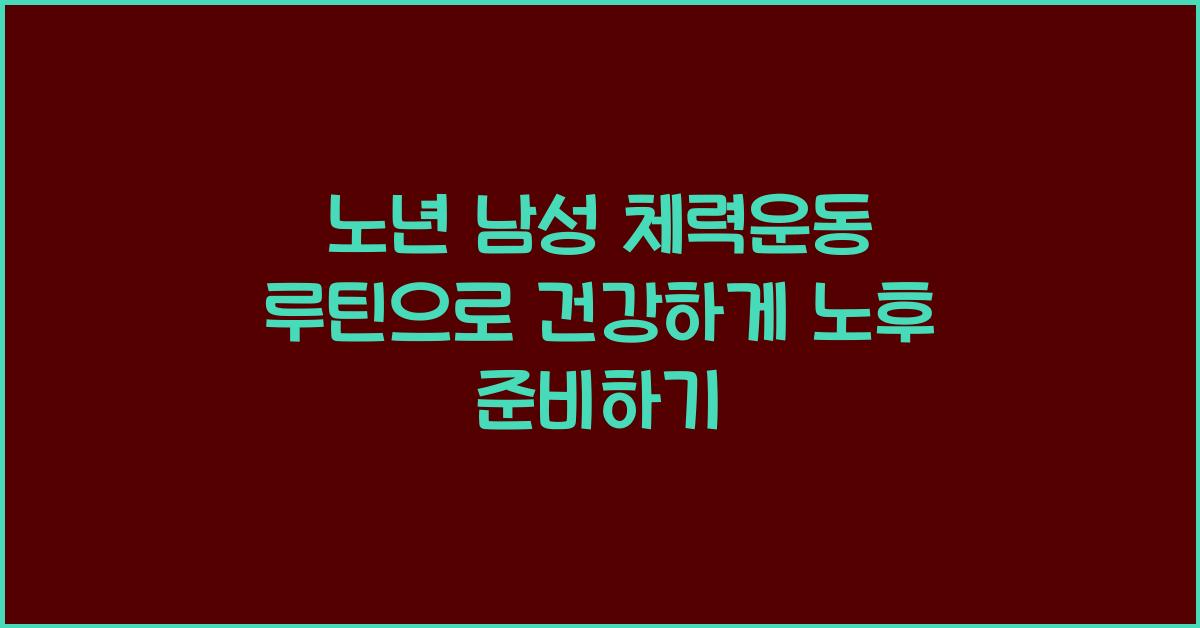 노년 남성 체력운동 루틴