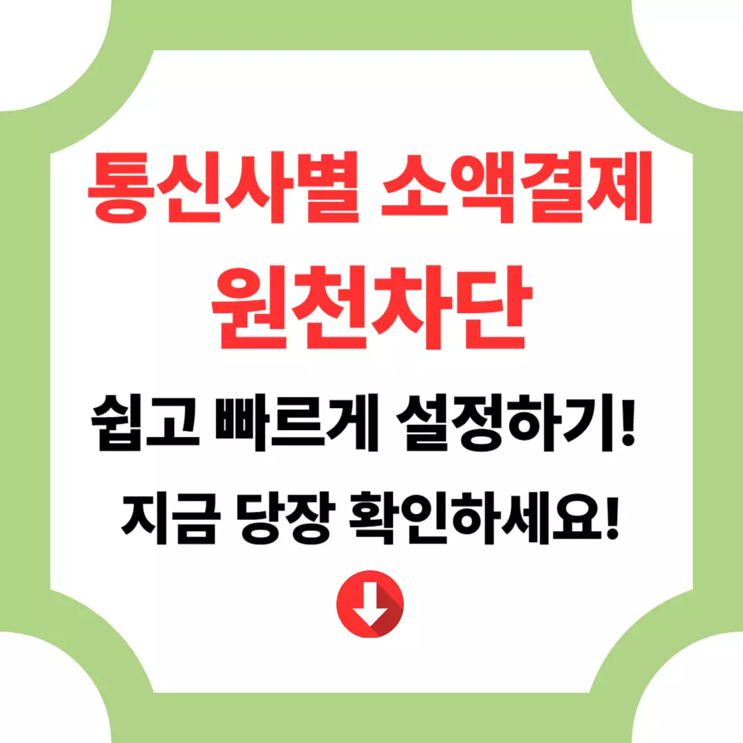 통신사별 소액결제 원천차단