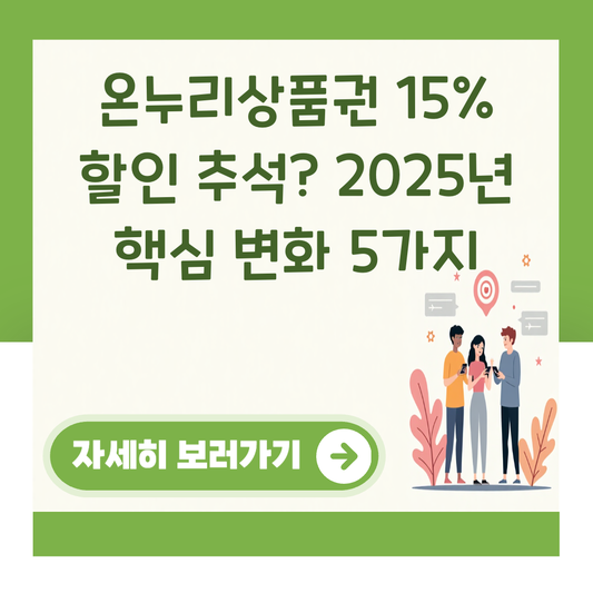 온누리상품권 15% 할인 추석? 2025년 핵심 변화 5가지 대표 이미지
