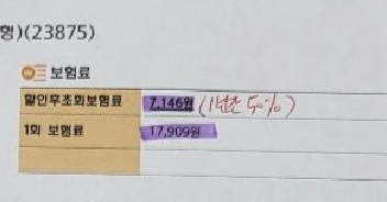 실손 보험료 할인 내역