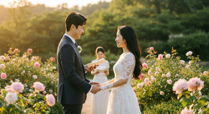 야외결혼 신혼부부