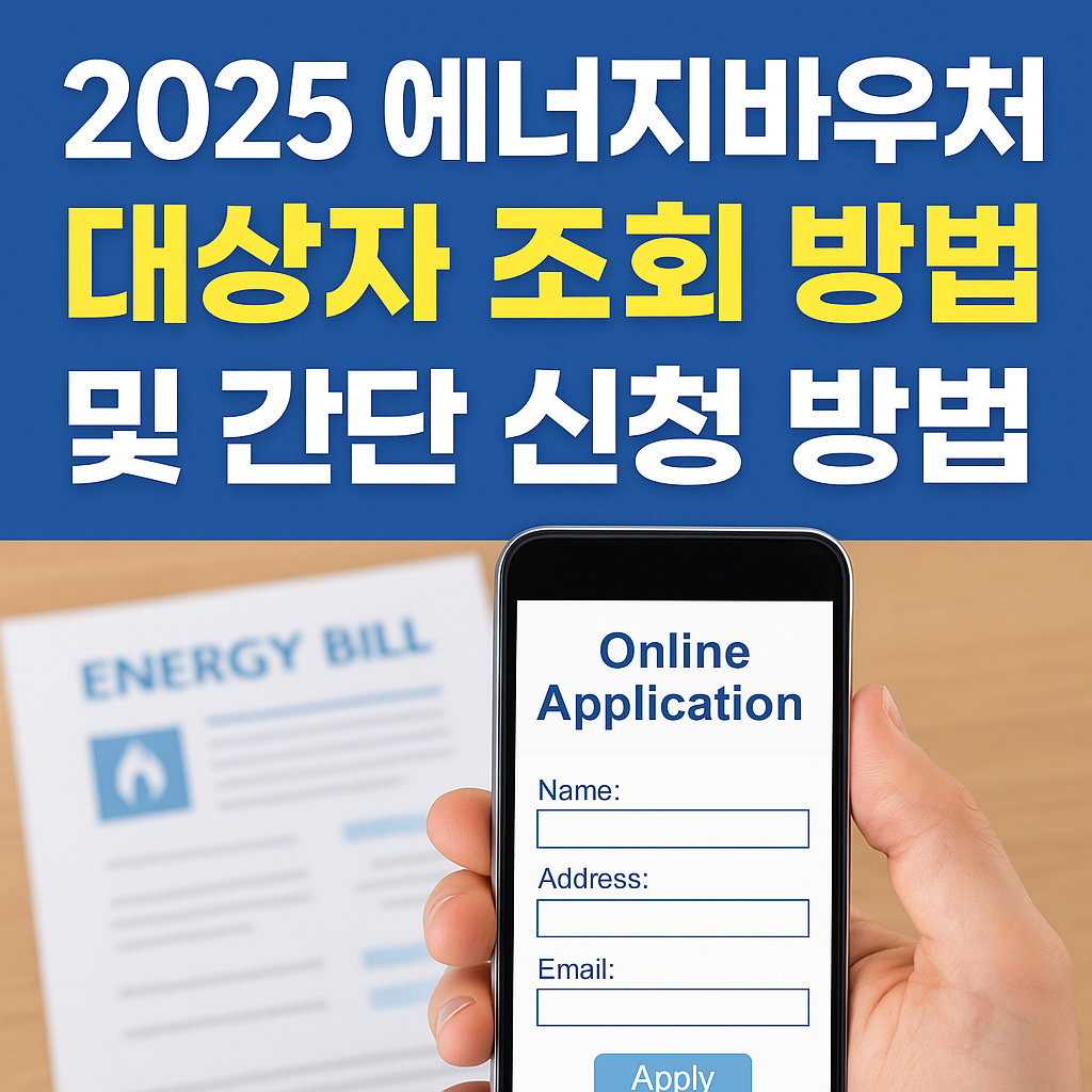 2025 에너지바우처 대상자 조회 방법 및 간단 신청 방법