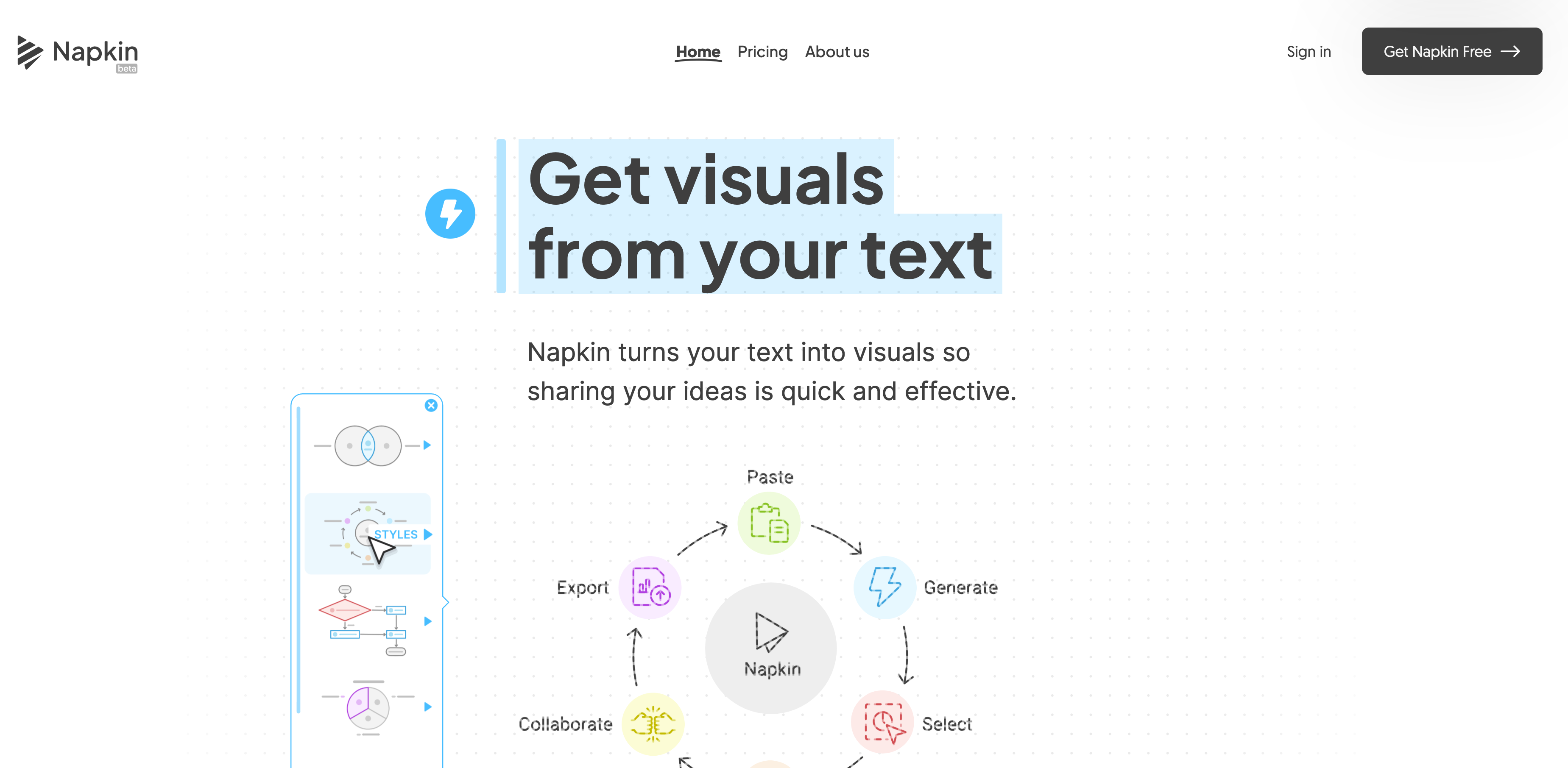 Napkin: 프레젠테이션 디자이너를 위한 혁신적인 텍스트-투-인포그래픽 도구 이미지