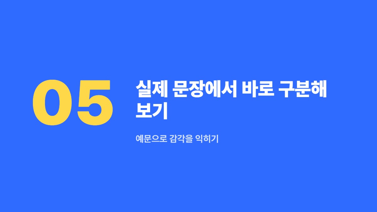 실제 문장에서 바로 구분해 보기 — 예문으로 감각을 익히기