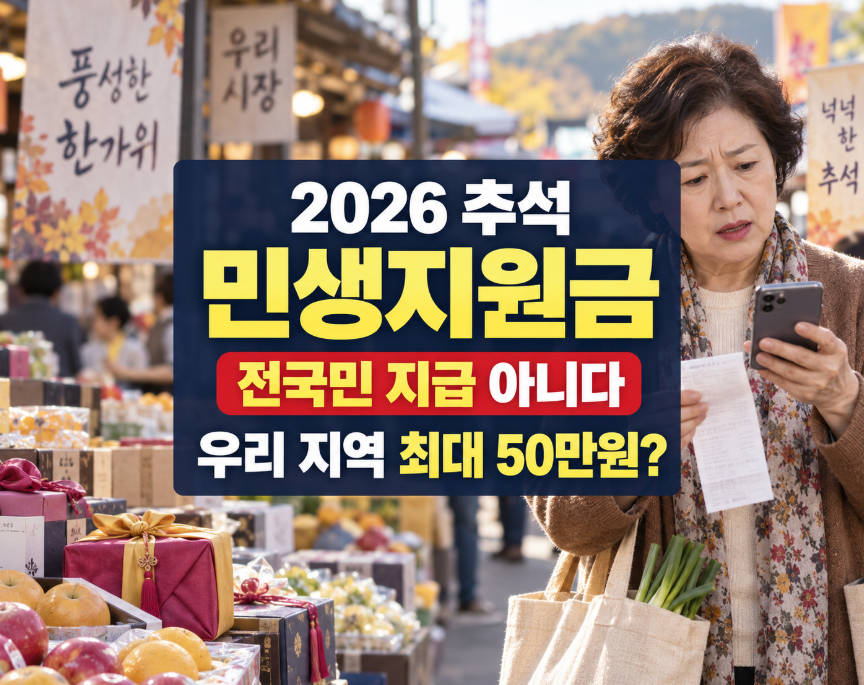 2026 추석 민생지원금｜전국민 지급 아닙니다, 우리 지역은 최대 50만원?