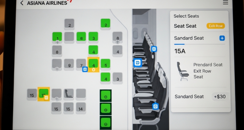 아시아나 항공 사전좌석지정 방법